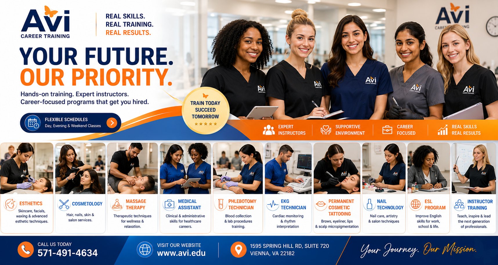 Your future, our priority — train today, succeed tomorrow at AVI Career Training